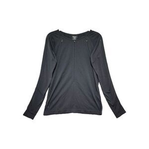 Athleta Women's Black Foothill Seamless Long Sleeve Lightweight Shirt M